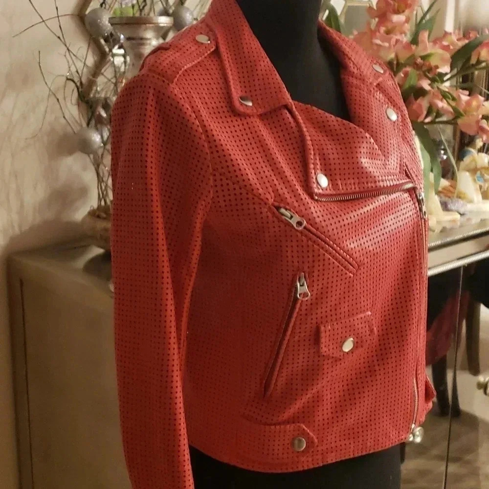 ð
ºrebecca MINKOFF lambskin leather jacket size XS NWOT - Picture 5 of 11